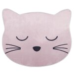 Tapis pour enfant ovale 80 cm 100% polyester fuji tête de chat rose Tapis pour enfant ovale 80 cm 100% polyester fuji tête de chat rose
