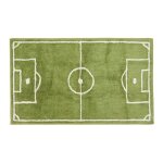 Tapis enfant - terrain de foot - 100% coton - vert - 100 cm x 60 cm - int�rieur