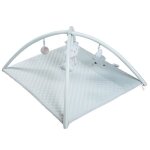 Tapis dveil bb sensoriel - roba style - avec arches  5 jouets - 85 x 75 cm - bleu ciel / tte dourson ...