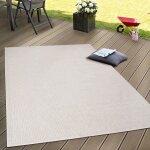 Tapis dext�rieur beige 160x220 cm - paco home - tissage � plat r�sistant et facile � entretenir