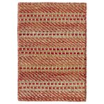 Tapis - hamid - olivia - 100% jute naturel et laine - 40 x 60 cm - rouge