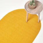 Tapis - homescapes - ovale - 50 x 80 cm - 100% coton - jaune moutarde