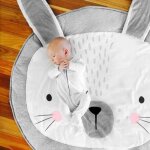 Tapis de jeu activit�s b�b� couverture tapis � langer forme de lapin jouant enfants? gris