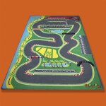 Tapis jeu enfant [130 x 200 cm] - tapitom - circuit de voiture de course (formule 1 route pour f1)