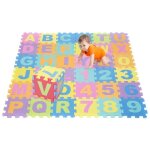 Tapis de jeu - homewell - puzzle mousse eva non toxique - 72 dalles - multicolore - 16 x 16 cm