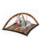 Tapis de jeu mobile tente de chat chiot activit� lit rembourr� pour animal domestique avec jouets suspendus ...