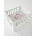 Tapis de jeu et de parc - noukies - veloudoux gris clair - avec arche jouet