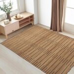 Tapis jute 200x300 fait main marron et noir tasnim