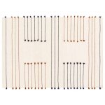 Tapis en laine tiss  la main avec pompons 200 x 290 cm - oviala