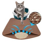 Tapis de litire pour chat charly - conception en nid dabeille  double couche lavable 76 x 61 cm marron ...