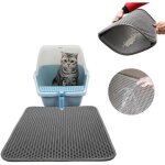 Tapis liti�re pour chat double couche pliable et d�tachable gris 50 � 40cm