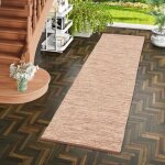 Tapis long couloir - pergamon - kilim easy - coton 100% - beige mouchet� - 70x250 cm