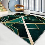 Tapis paillasson entree exterieur wovte moderne lumire vert fonc gomtrie salon chambre chevet tapis ...