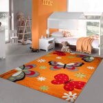 Tapis papillon color� pour chambre denfant - teppich - traum - 160 x 230 cm - convient aux personnes ...