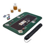 Relaxdays tapis de poker en polyester caoutchouc rsistant et antidrapant 100 x 60 cm texas holdem vert ...