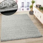 Tapis - vimoda - prime shaggy - 200x200 cm - gris - style contemporain