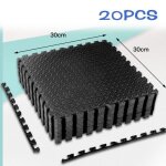 Tapis de protection de sol ohmg - 20 dalles en mousse sans bpa + bordures - gymnastique musculation garage ...