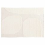 Tapis rectangulaire en laine à motif tissé main blanc 160 x 230 cm - oviala Tapis rectangulaire en laine à motif tissé main blanc 160 x 230 cm - oviala