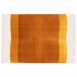 Tapis rectangulaire en laine tiss� � plat jaune / orange 120 x 170 cm - oviala