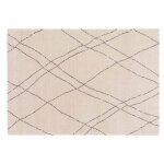 Tapis rectangulaire motif berbre  poils courts cru 120 x 170 cm - oviala