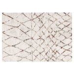 Tapis rectangulaire  poils longs motif ethnique beige 120x170 cm - oviala