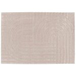 Tapis rectangulaire � poils ras motif contemporain beige 160 x 230 cm - oviala