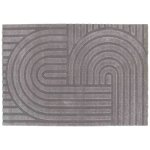 Tapis rectangulaire  poils ras motif contemporain gris 120 x 170 cm - oviala