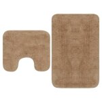 Tapis de salle de bain - vidaxl - 2 pcs - beige - antid�rapant - lavable