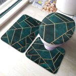Tapis de salle de bain antidérapants + housse dabattant wc - motif abstrait vert émeraude - ensemble ... Tapis de salle de bain antidérapants + housse dabattant wc - motif abstrait vert émeraude - ensemble ...