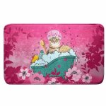 Tapis de salle de bain chatibulle 45x75cm rose Tapis de salle de bain chatibulle 45x75cm rose