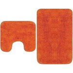 Tapis de salle de bain - vidaxl - orange - coton 100% - antidrapant - facile  entretenir