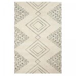Tapis salon 120x170 fait � la main en laine beige motif traditionnel