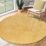 Tapis rond - the carpet - relax - antid�rapant - lavable - 120 cm - or