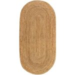 Tapis de salon et chambre hamid - tapis jute ovale naturelle alhambra - 100% fibre de jute naturelle ...