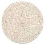 Tapis de salon et chambre hamid - tapis jute rond blanc alhambra - 100% fibre de jute naturelle - tiss� ...