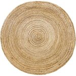 Tapis de salon et chambre hamid - tapis jute rond naturelle alhambra - 100% fibre de jute naturelle - ...