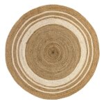 Tapis de salon et chambre hamid - tapis jute rond naturelle blanc alhambra - 100% fibre de jute naturelle ...