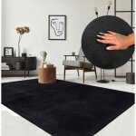 Tapis moelleux - the carpet - relax - antidrapant - lavable - noir 140x200 cm