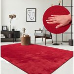 Tapis moelleux - the carpet - relax - antidérapant - lavable - rouge - 200x280 cm Tapis moelleux - the carpet - relax - antidérapant - lavable - rouge - 200x280 cm