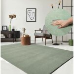 Tapis moelleux - the carpet - relax - antid�rapant - lavable - vert 240x340 cm