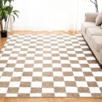 Tapis salon shaggy 160 x 230 cm descente de lit tapis poils longs doux pour salon chambre canap� moelleux ...