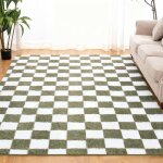 Tapis salon shaggy 160 x 230 cm descente de lit poils longs doux pour salon chambre canap� moelleux chambre ...
