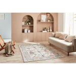 Tapis de salon vintage - motif fleuris - 100% polyester - 120 x 170 cm - intrieur - nazar