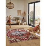 Tapis de salon vintage motif orient lavable - nazar rugs - 160x230 cm - radom - multicolore