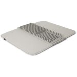 Tapis de schage vaisselle - umbra - udry - pliable - microfibre super - absorbant - gris clair