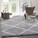 Tapis shaggy berbre gris - vimoda - 100x200 cm - synthtique - salon - rectangulaire - intrieur