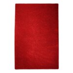 Tapis shaggy  poils hauts rouge 100 x 150 cm