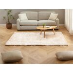 Tapis shaggy  poils longs ultra doux - 160 x 230 cm - beige - dolce