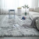 Tapis de shaggy simple moderne duveteux salon chambre microfibre ultra douce - gris clair - 120 * 200 ...