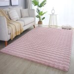 Tapis - simpex - rose - 160 x 230 cm - poils longs - lavable en machine - confort exceptionnel